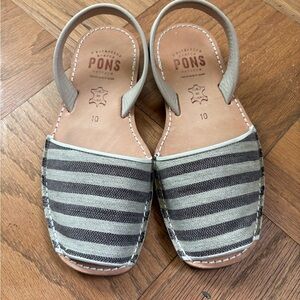 Classic Striped Avarca PONS Sandals in Gray size 10